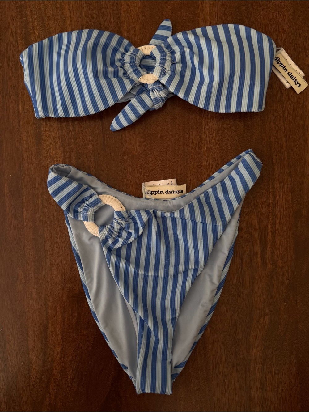 Dippin Daisys Blue & White Striped Bikini - Picture 3 of 5
